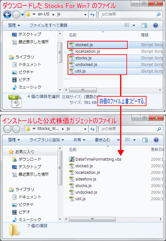 Windows7で株価ガジェットを表示する