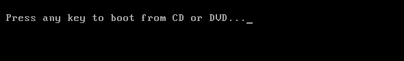 インストールメディア Press any key to boot from CD or DVD